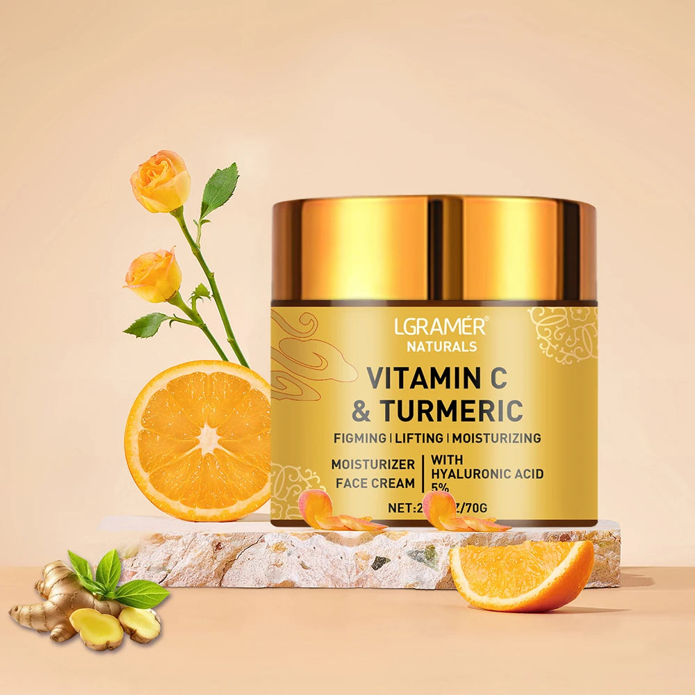 REAROYA Ciberžolės ir vitamino C veido kremas | Drėkinantis, stangrinantis, šviesinantis
