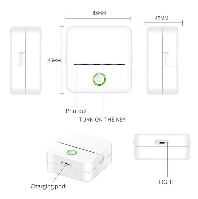 X6 mini belaidis spausdintuvas be rašalo
